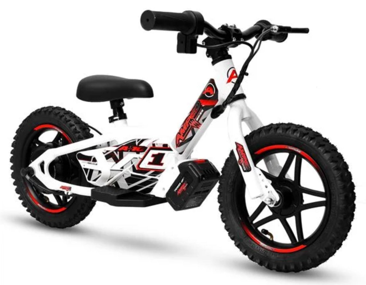 Amped A10 150w 18v 5.2ah Li White Kids Electric Balance Bike 2025